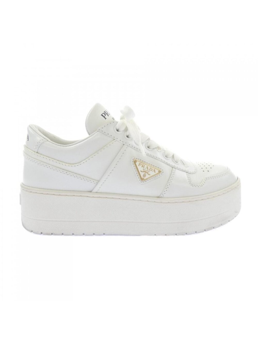 Prada Triangle Logo Downtown Gold Sneakers